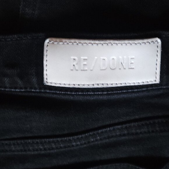 RE/DONE 90s Straight Leg Jeans Washed Black Denim Raw Hem Women's Size 30 $265 - Picture 5 of 7